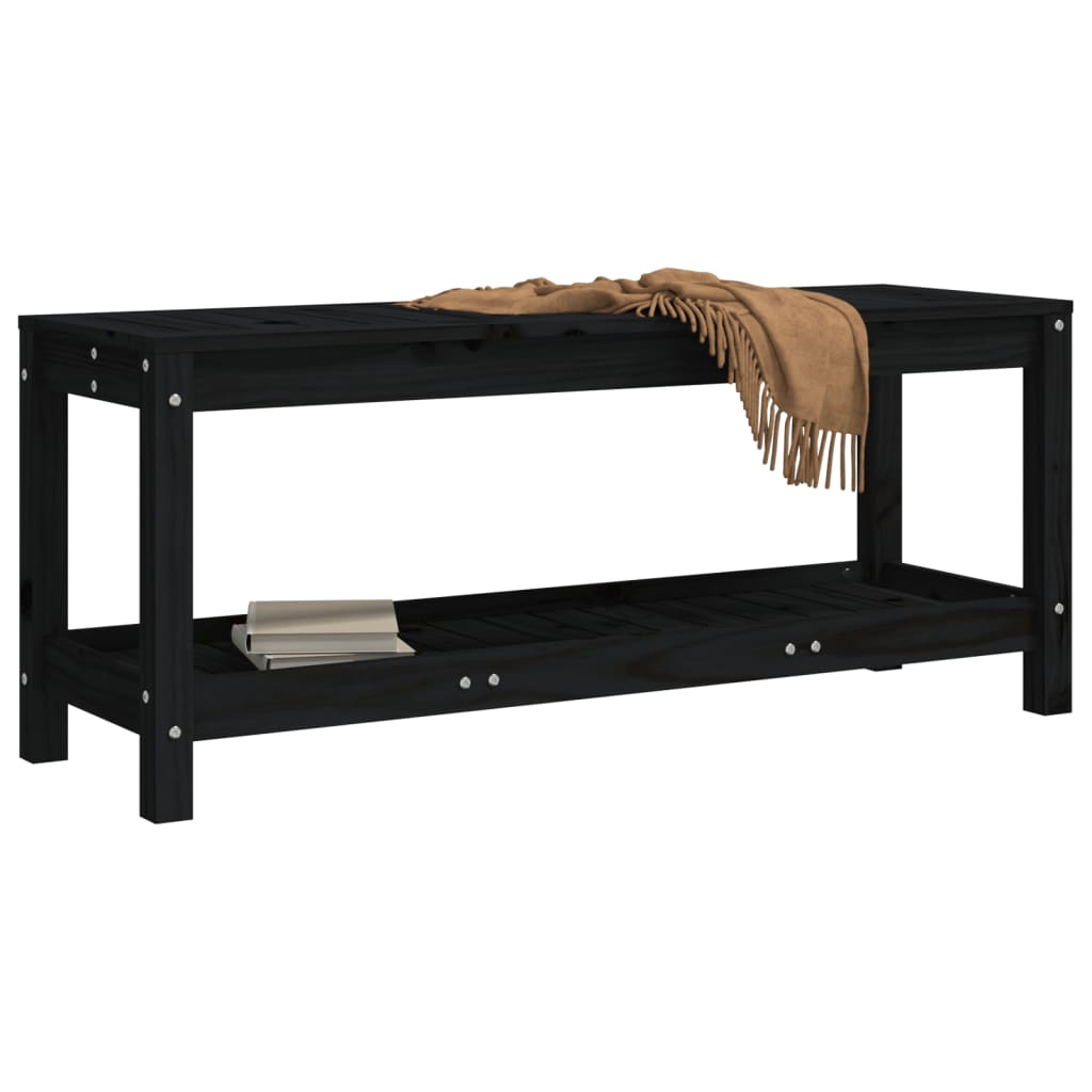 Vrtna klupa crna 108x35x45 cm od masivne borovine