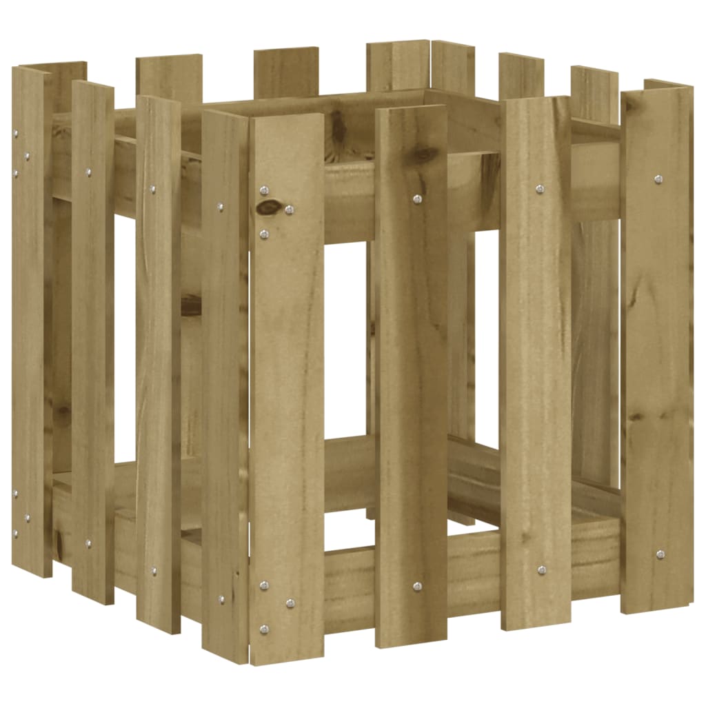 Vrtna sadilica s izgledom ograde 40x40x40 cm od borovine