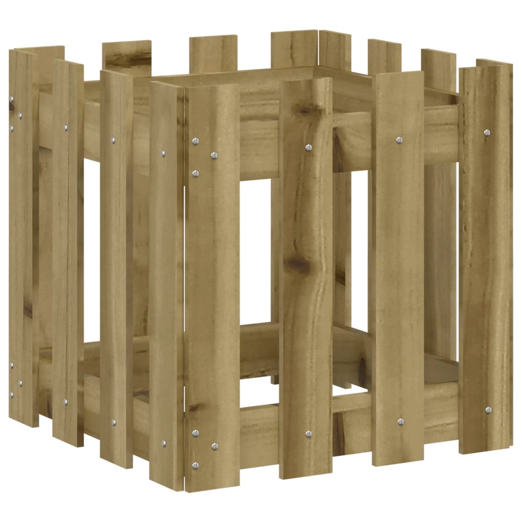 Vrtna sadilica s izgledom ograde 40x40x40 cm od borovine