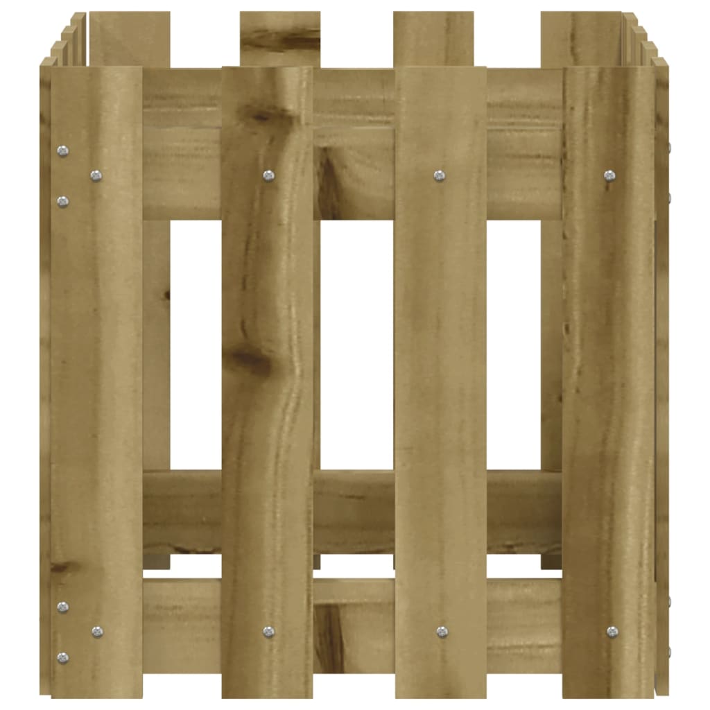 Vrtna sadilica s izgledom ograde 40x40x40 cm od borovine