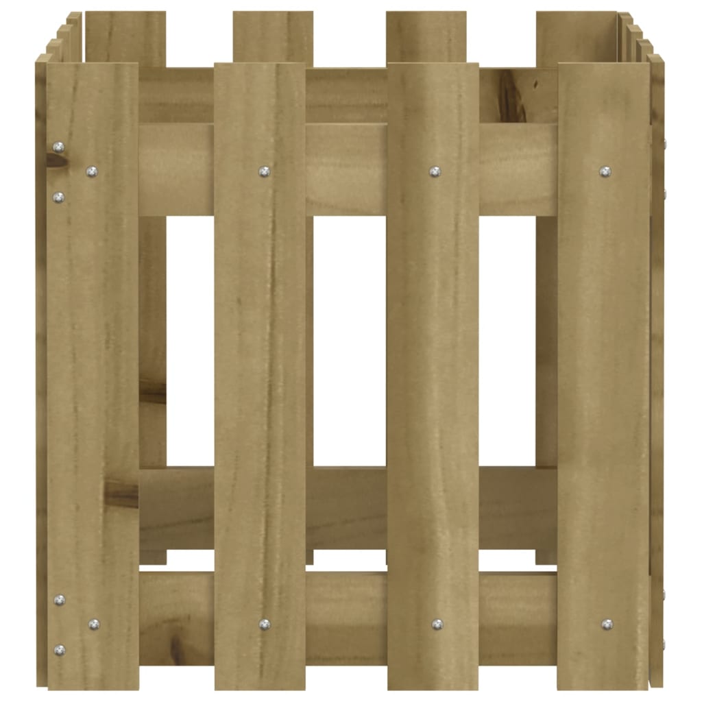Vrtna sadilica s izgledom ograde 40x40x40 cm od borovine