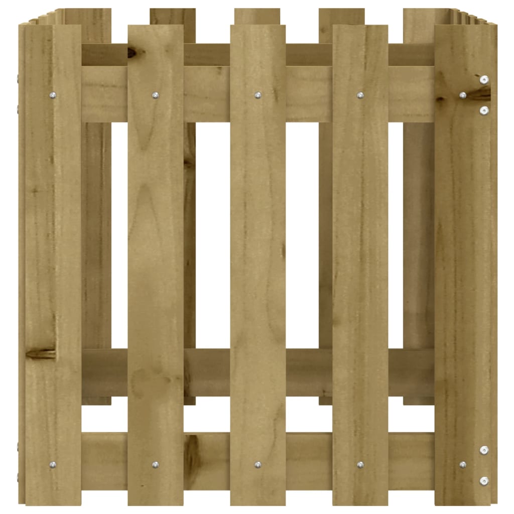 Vrtna sadilica s izgledom ograde 50x50x50 cm od borovine