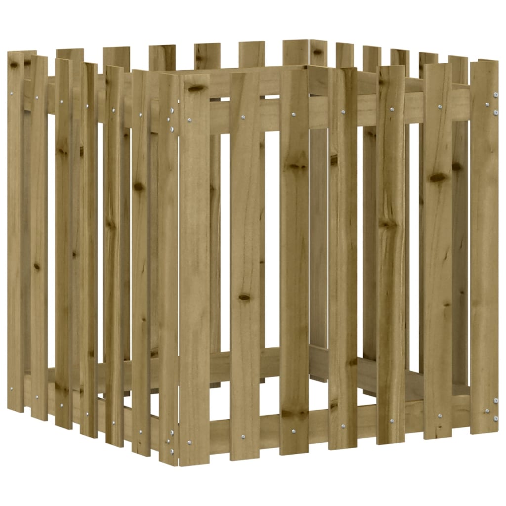 Vrtna sadilica s izgledom ograde 70 x 70 x 70 cm od borovine
