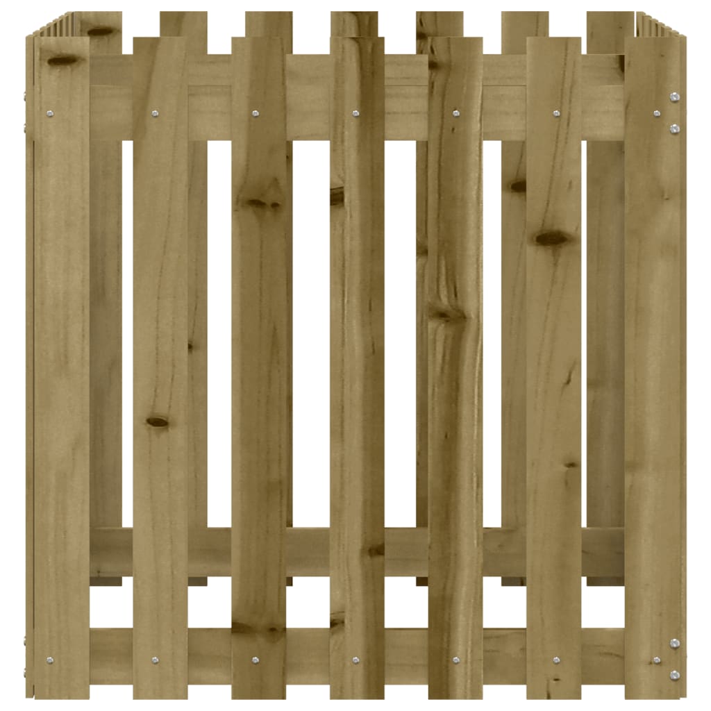 Vrtna sadilica s izgledom ograde 70 x 70 x 70 cm od borovine