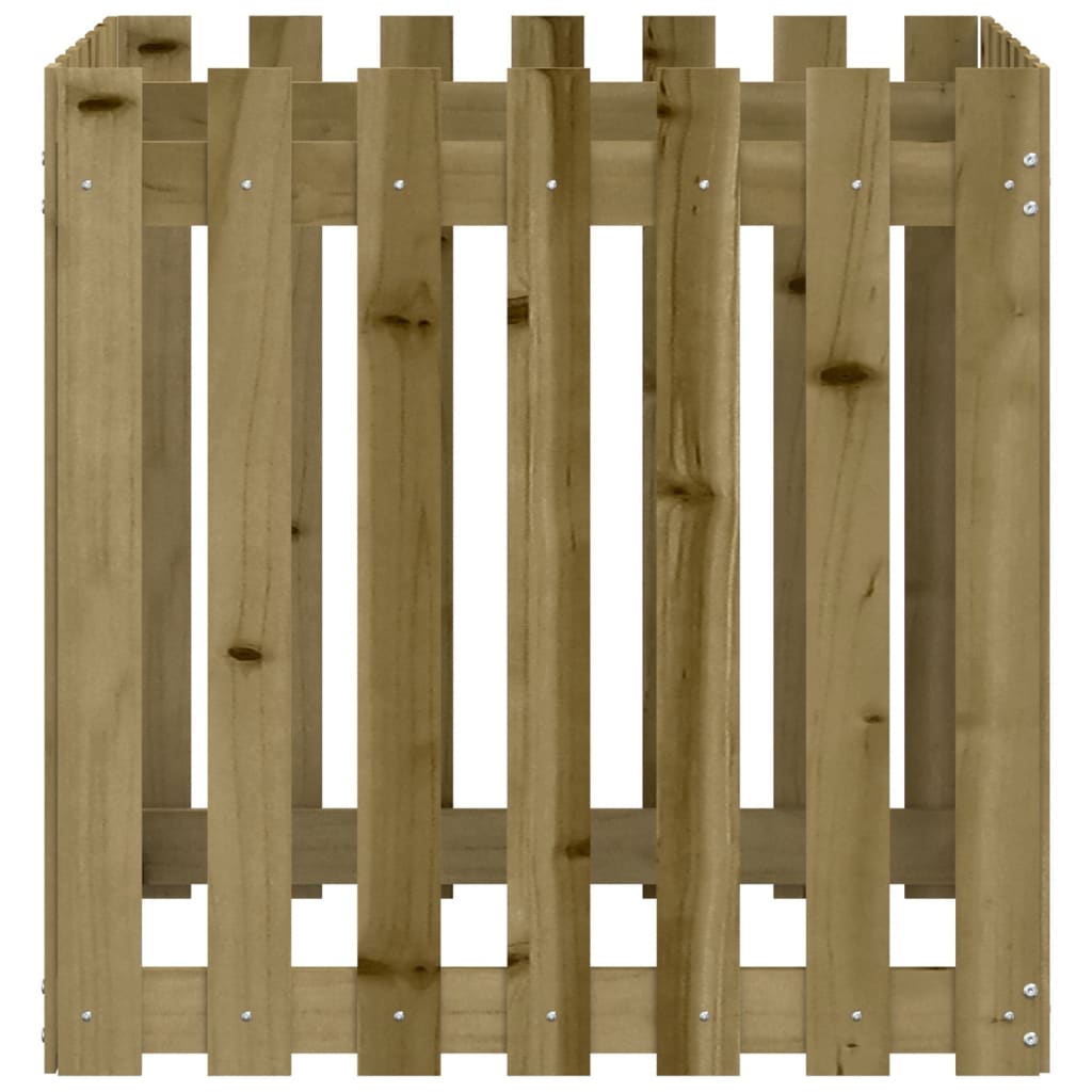 Vrtna sadilica s izgledom ograde 70 x 70 x 70 cm od borovine