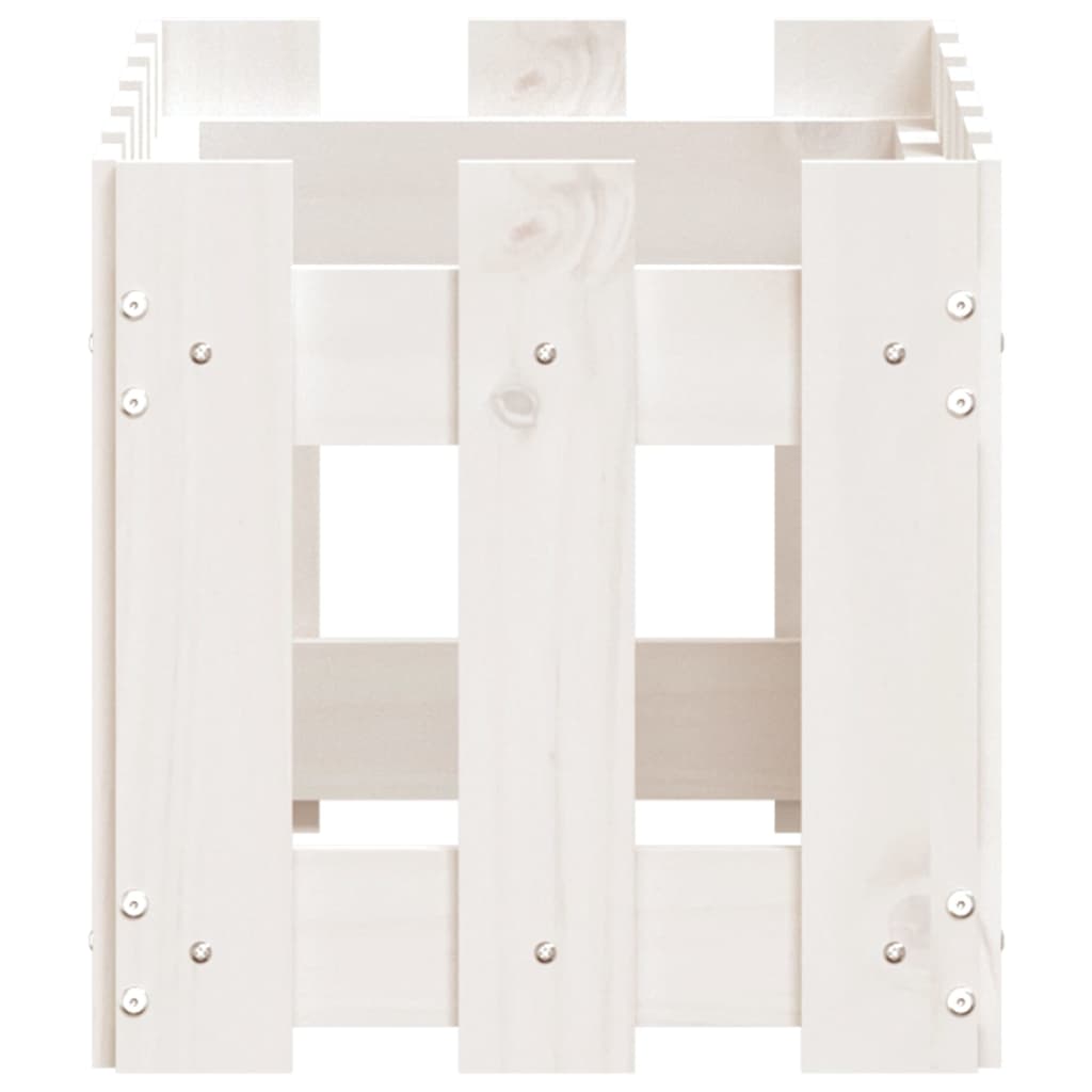 Vrtna sadilica s izgledom ograde bijela 60x30x30 cm od borovine