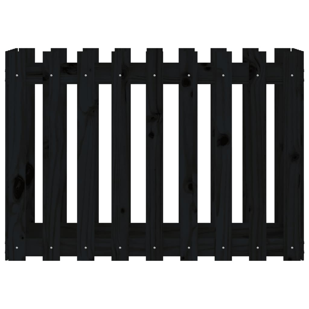 Povišena vrtna gredica crna 100x50x70 cm masivna borovina