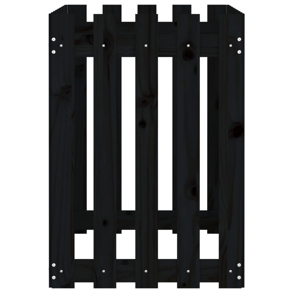 Povišena vrtna gredica crna 100x50x70 cm masivna borovina