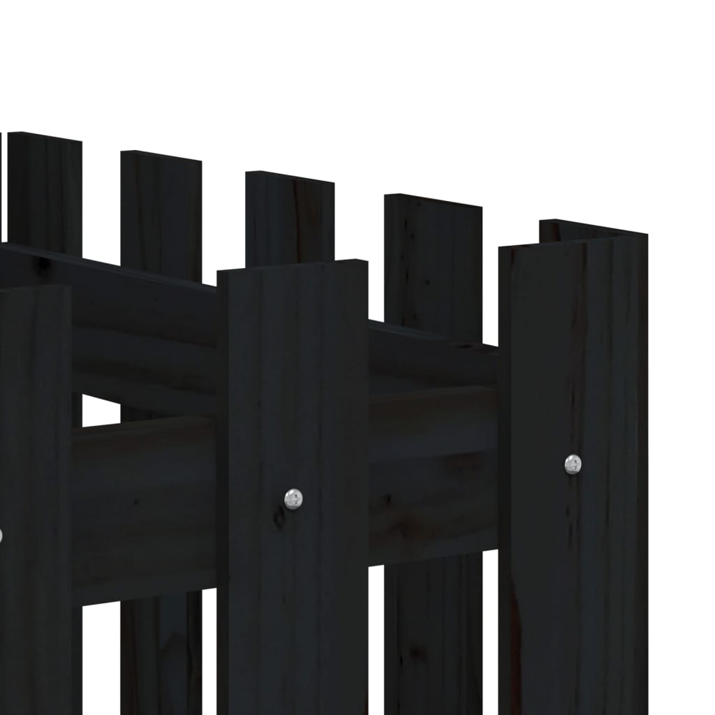 Povišena vrtna gredica crna 200x50x70 cm masivna borovina