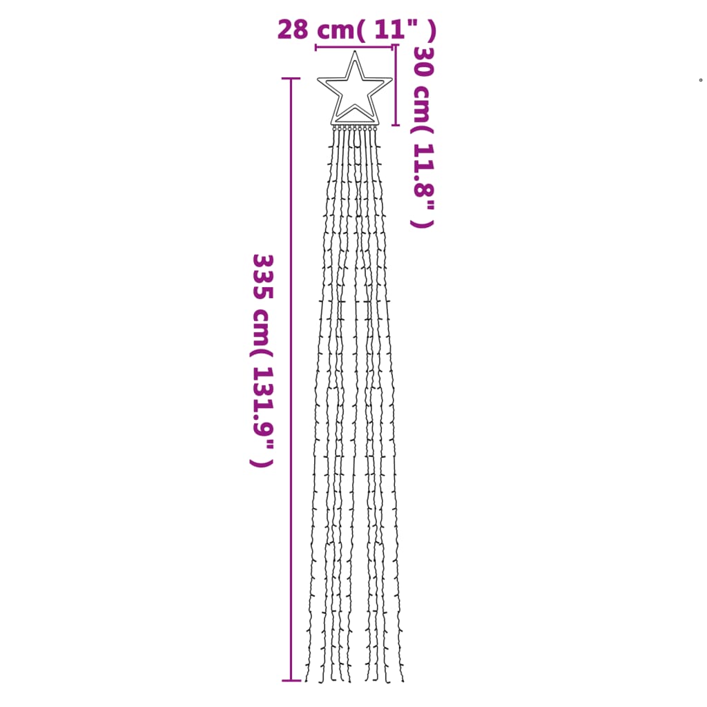 Svjetlo za božićno drvce 320 LED hladno bijelo 375 cm
