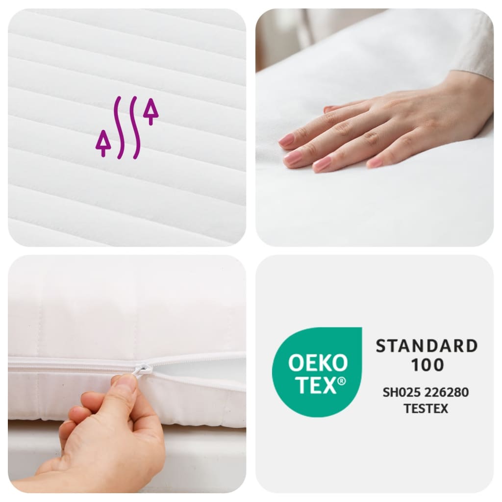 Madrac od pjene bijeli 160 x 200 cm tvrdoća H2 H3