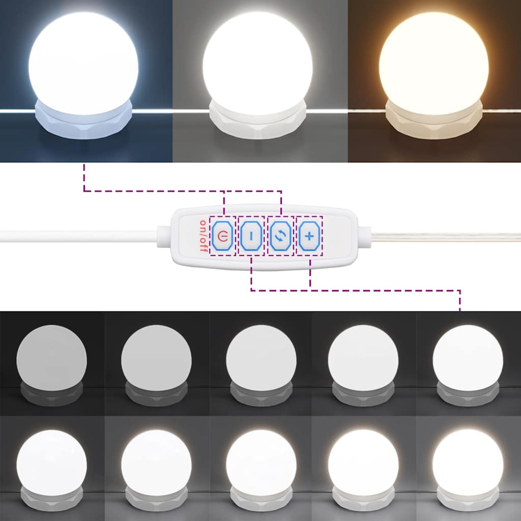 Toaletni stolić s LED svjetlima crni 90 x 42 x 132,5 cm