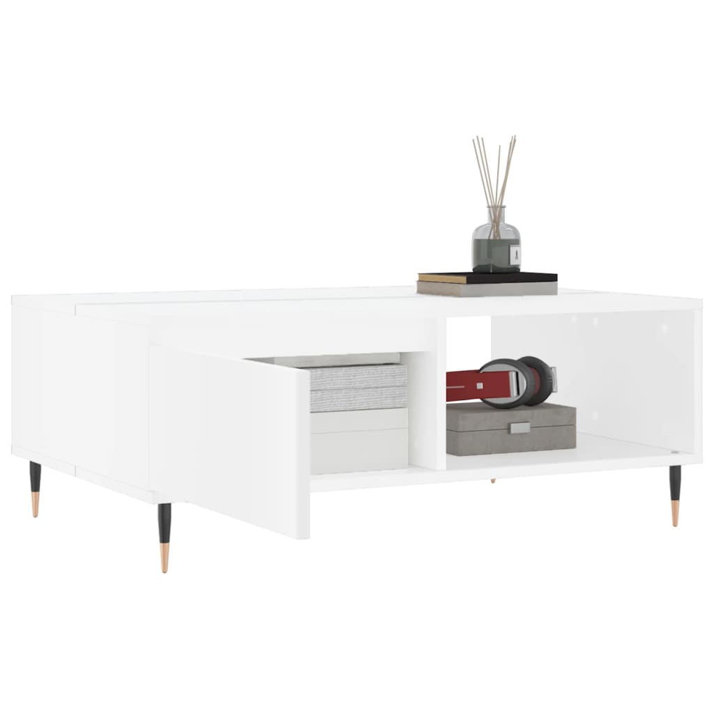 Stolić za kavu bijeli 90 x 60 x 35 cm od konstruiranog drva