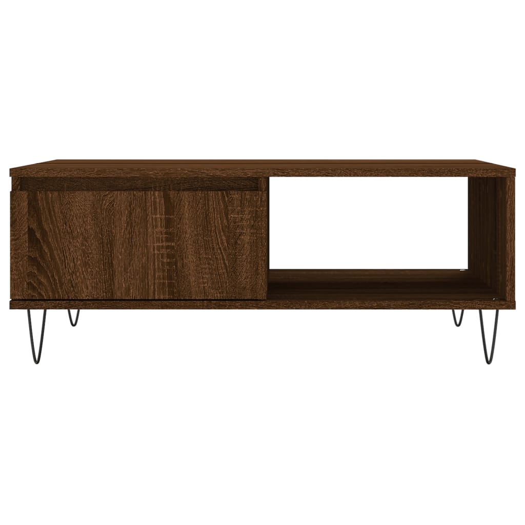 Stolić za kavu smeđa boja hrasta 90x60x35 cm konstruirano drvo