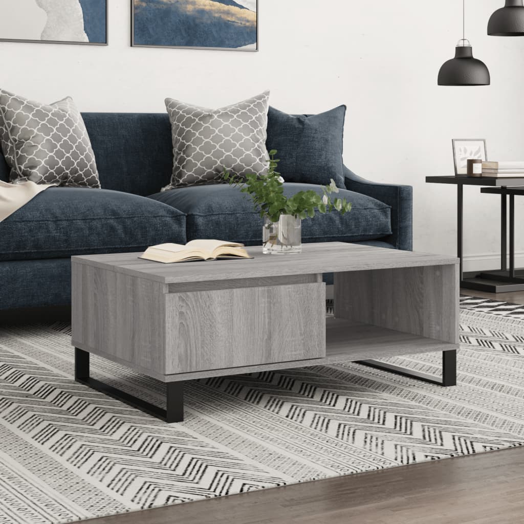 Stolić za kavu siva boja hrasta 90x60x35 cm konstruirano drvo