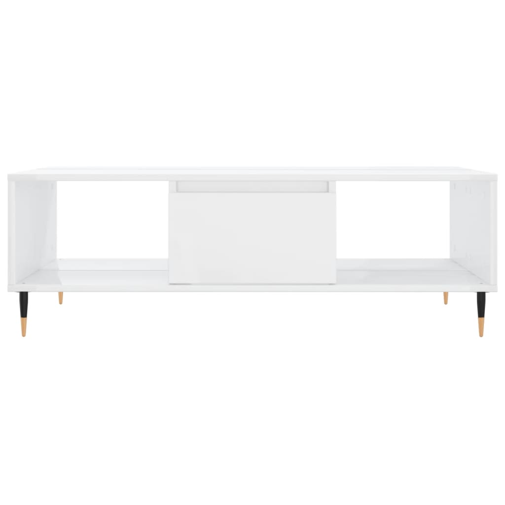 Stolić za kavu sjajni bijeli 104 x 60 x 35 cm konstruirano drvo
