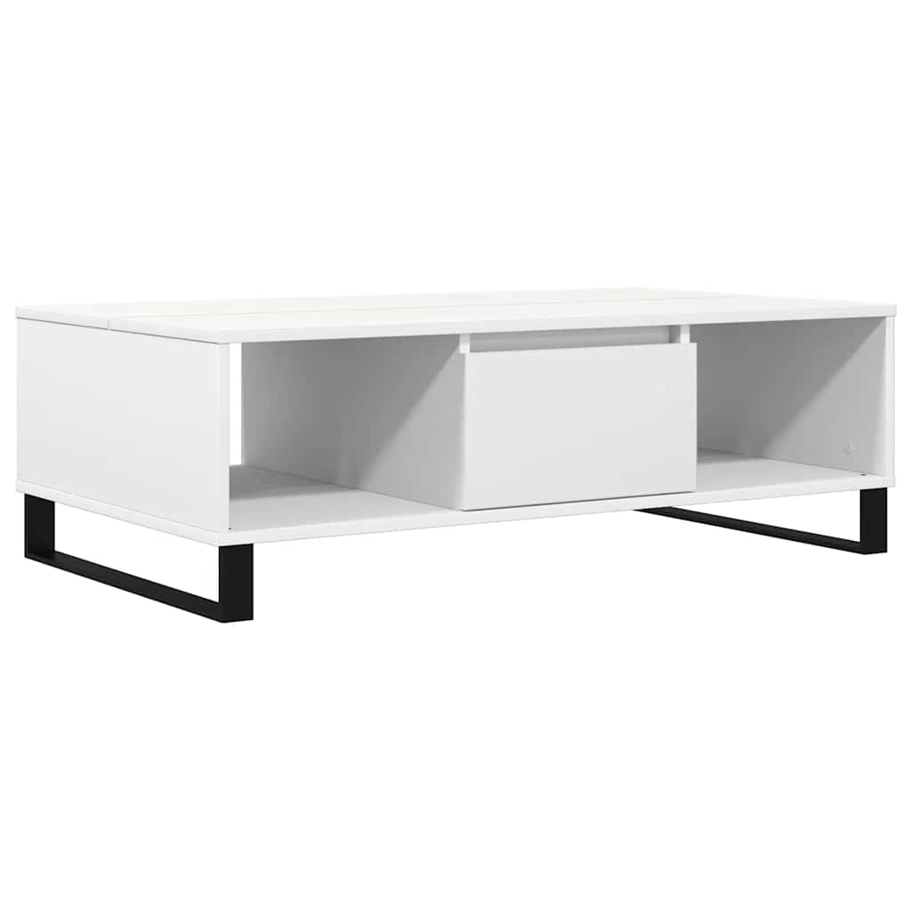 Stolić za kavu bijeli 104 x 60 x 35 cm od konstruiranog drva
