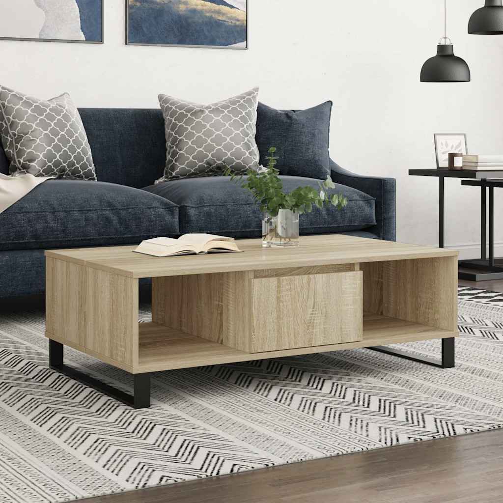 Stolić za kavu boja hrasta 104 x 60 x 35 cm konstruirano drvo