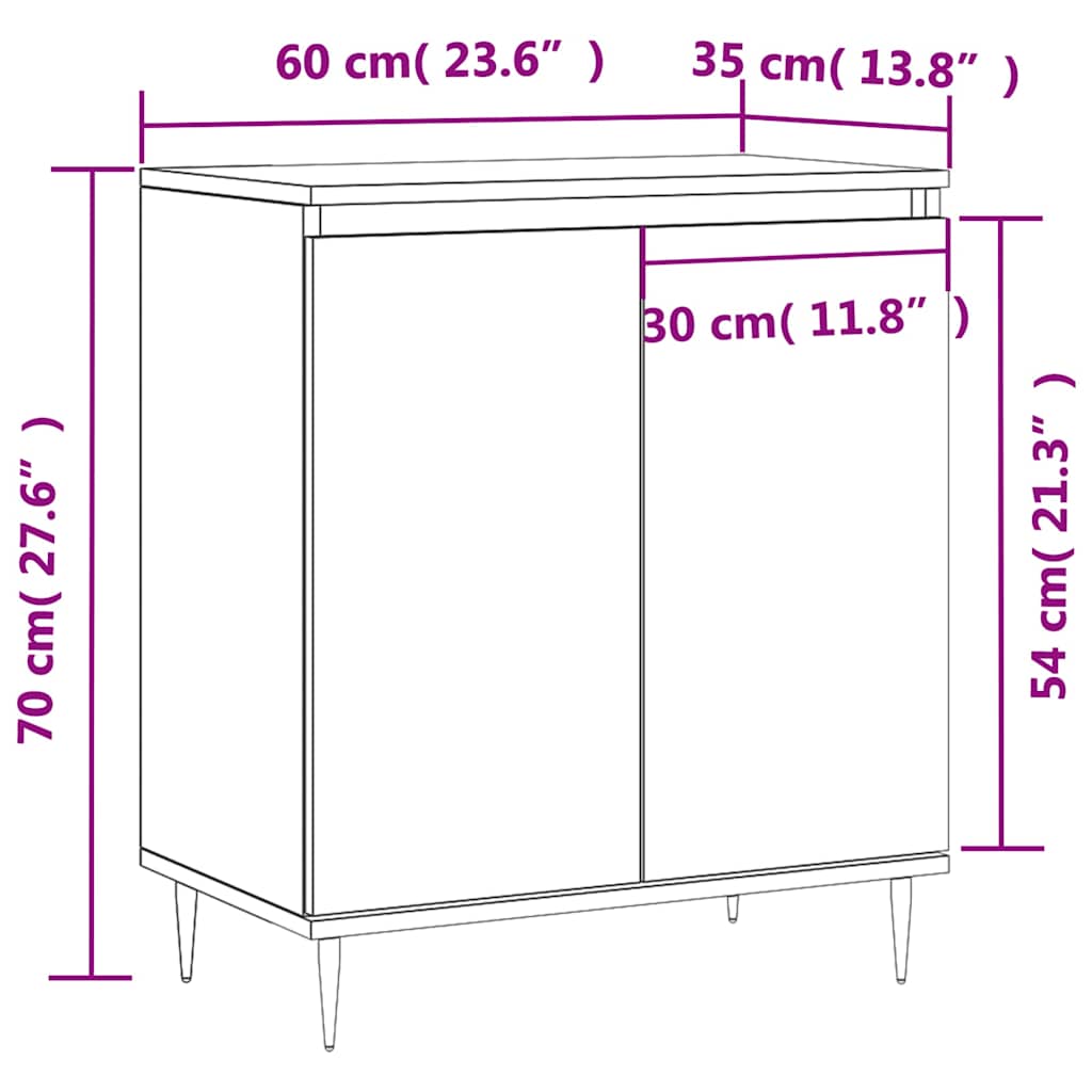 Komoda siva boja betona 60x35x70 cm od konstruiranog drva