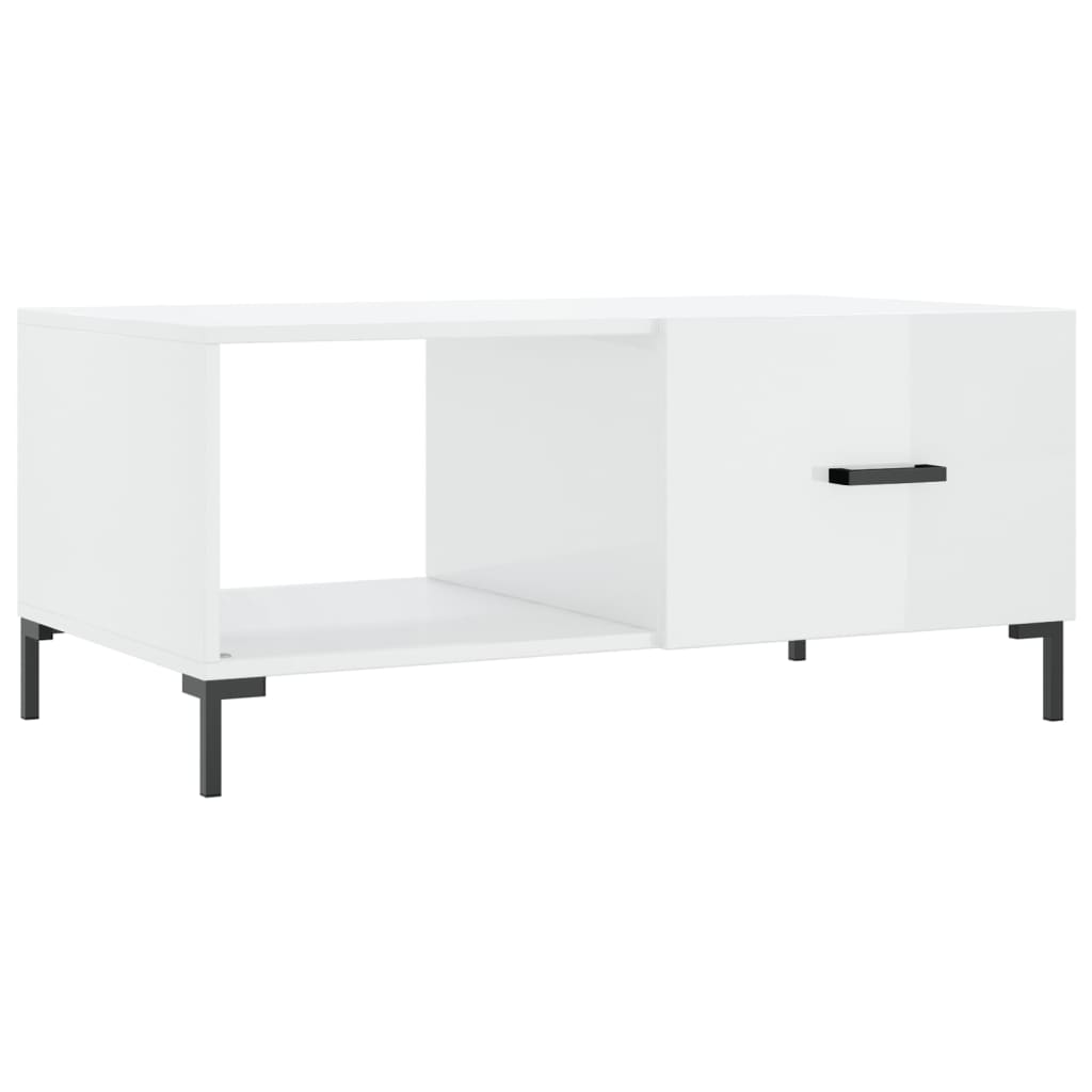 Stolić za kavu sjajni bijeli 90 x 50 x 40 cm konstruirano drvo
