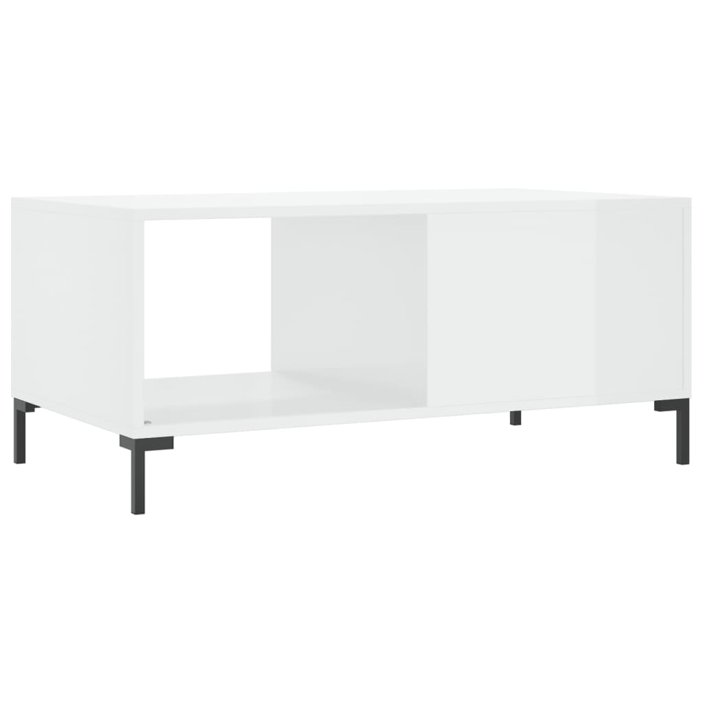 Stolić za kavu sjajni bijeli 90 x 50 x 40 cm konstruirano drvo