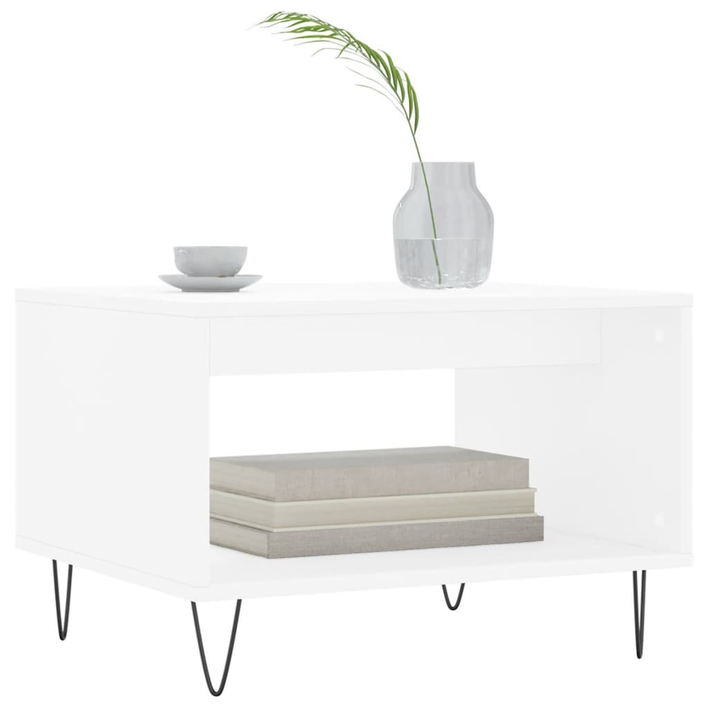 Stolić za kavu bijeli 60 x 50 x 40 cm od konstruiranog drva