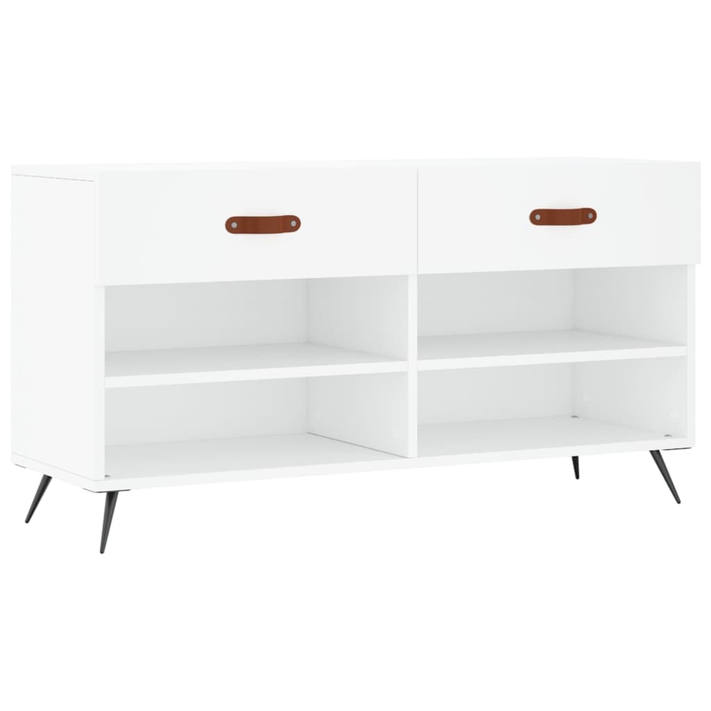 Klupa za cipele bijela 102 x 35 x 55 cm od konstruiranog drva