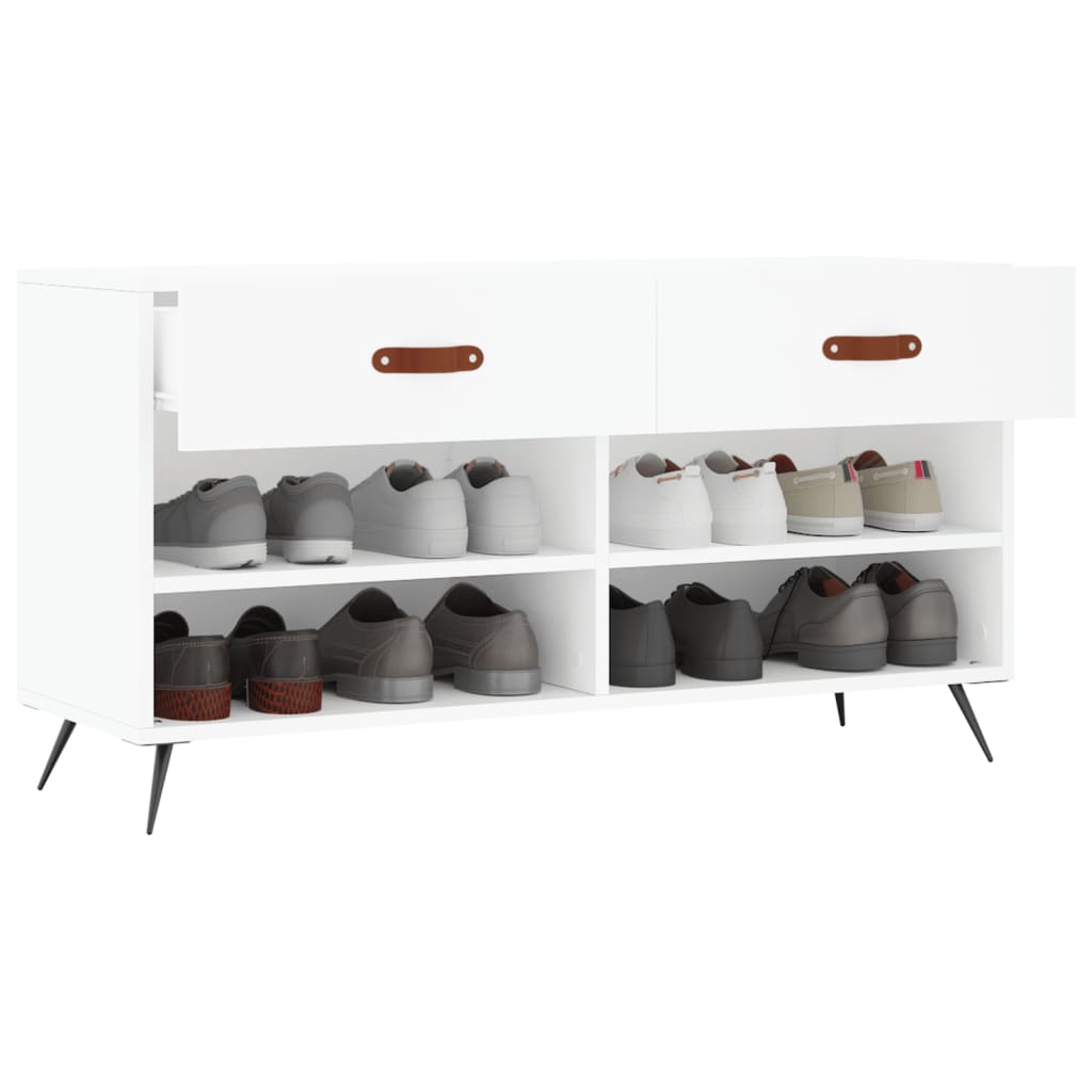 Klupa za cipele bijela 102 x 35 x 55 cm od konstruiranog drva