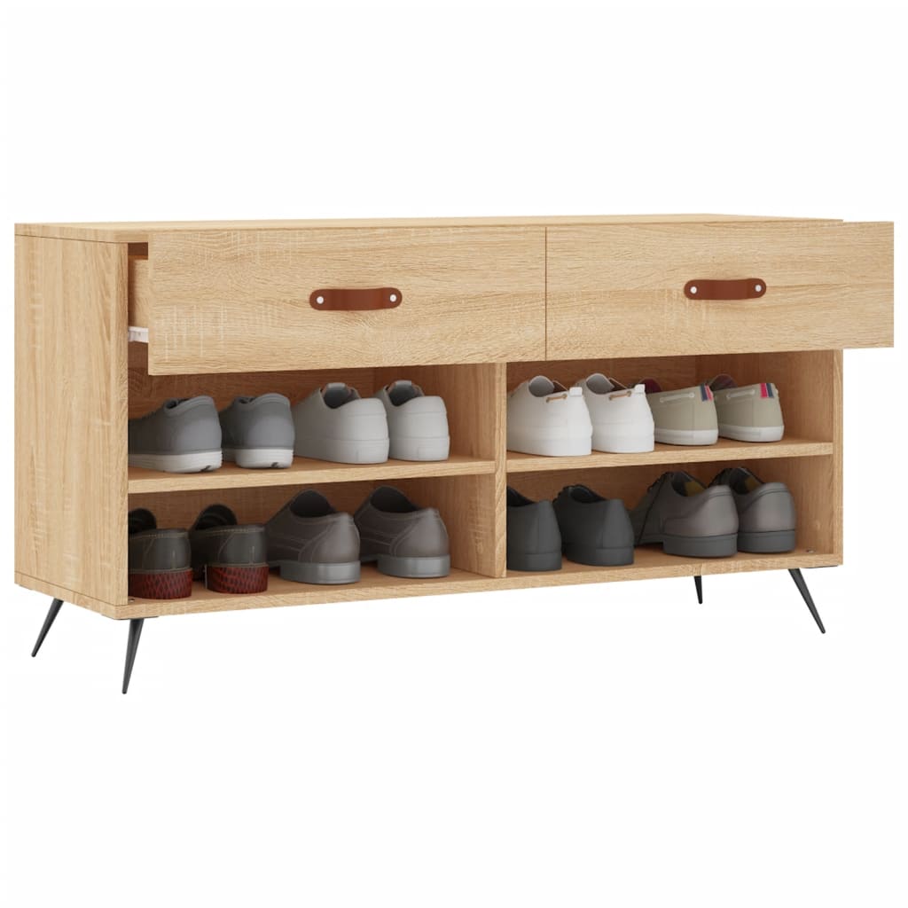 Klupa za cipele boja hrasta 102 x 35 x 55 cm konstruirano drvo