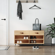 Klupa za cipele boja hrasta 102 x 35 x 55 cm konstruirano drvo