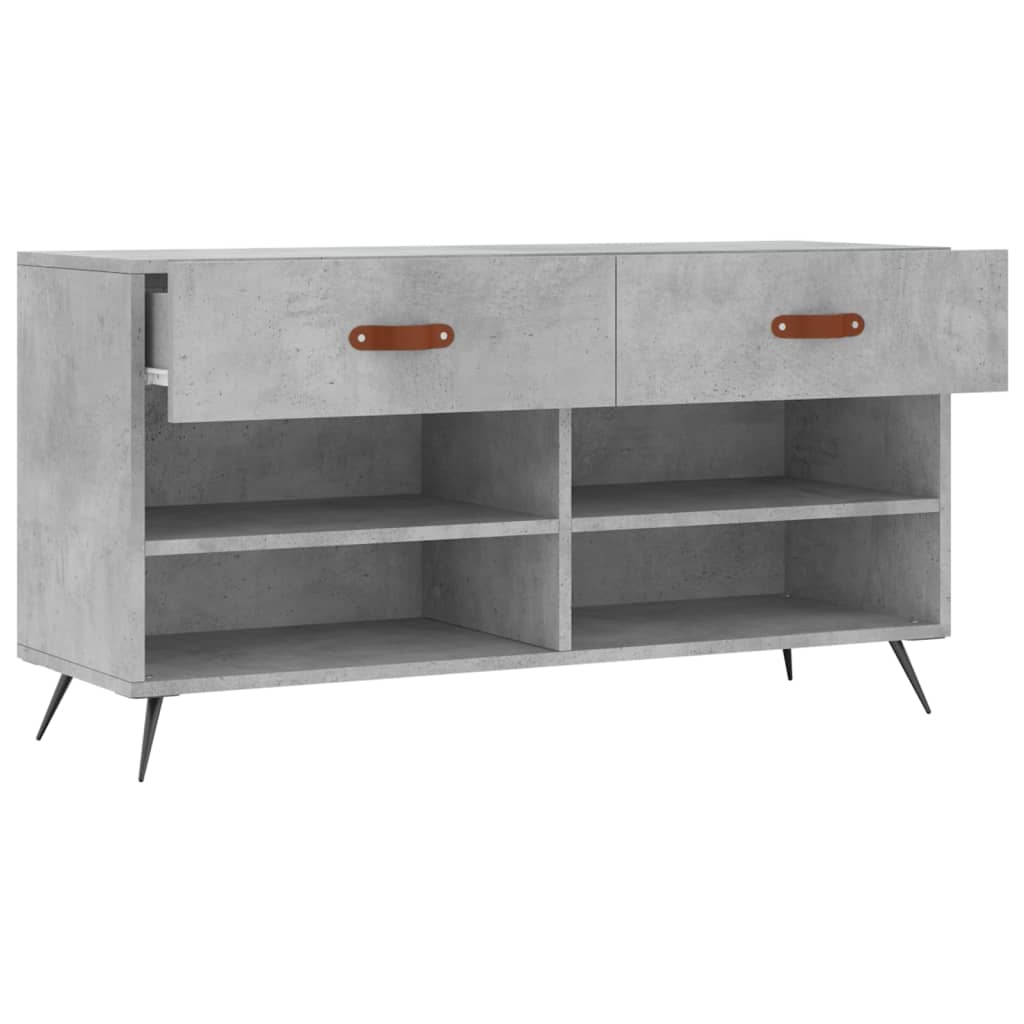 Klupa za cipele siva boja betona 102x35x55 cm konstruirano drvo