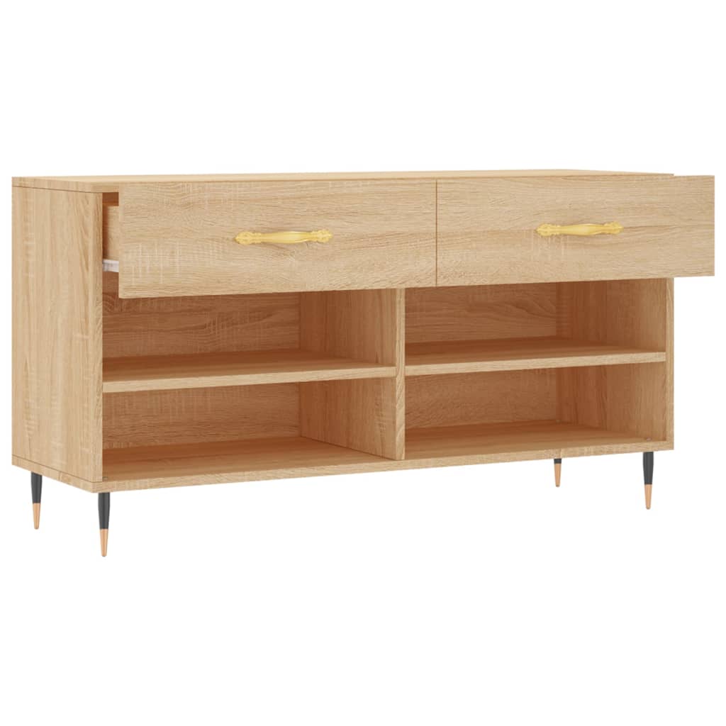 Klupa za cipele boja hrasta 102 x 35 x 55 cm konstruirano drvo
