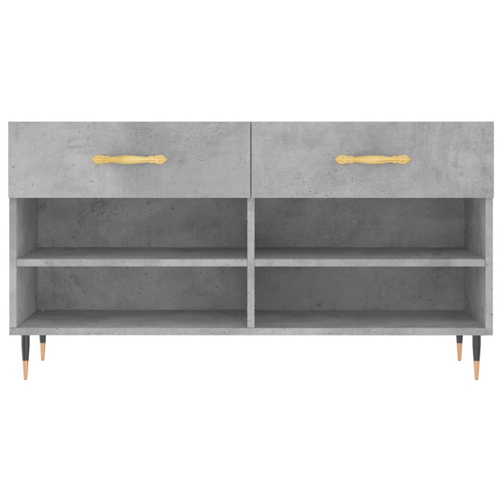 Klupa za cipele siva boja betona 102x35x55 cm konstruirano drvo