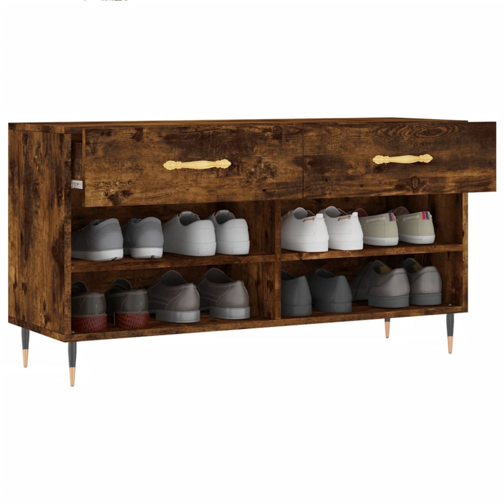 Klupa za cipele boja hrasta 102 x 35 x 55 cm konstruirano drvo