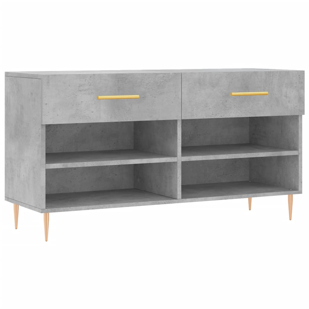 Klupa za cipele siva boja betona 102x35x55 cm konstruirano drvo