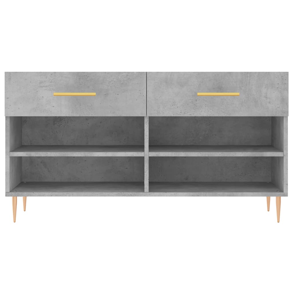 Klupa za cipele siva boja betona 102x35x55 cm konstruirano drvo