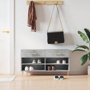 Klupa za cipele siva boja betona 102x35x55 cm konstruirano drvo