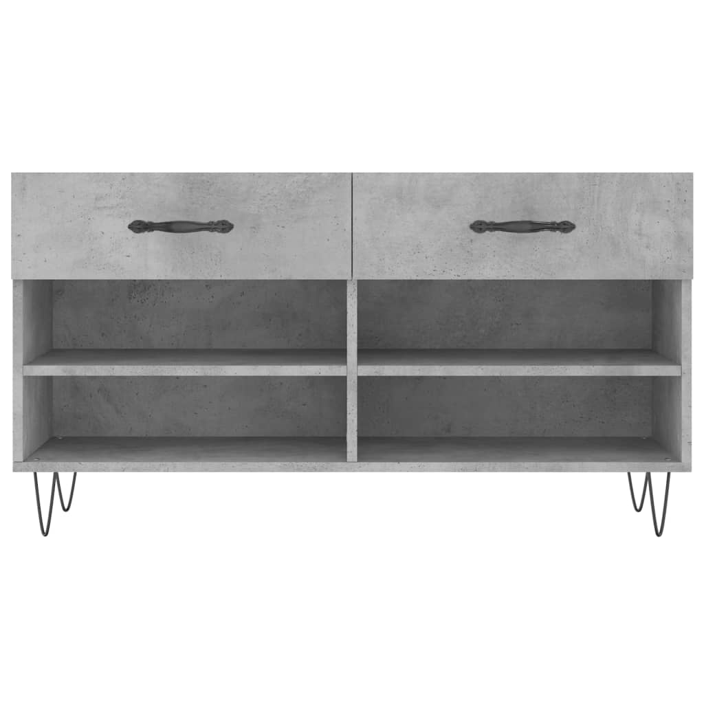 Klupa za cipele siva boja betona 102x35x55 cm konstruirano drvo