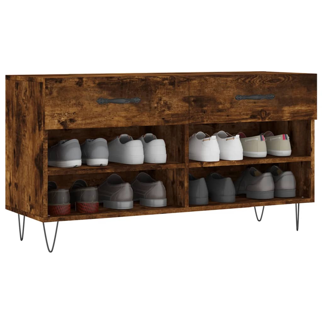 Klupa za cipele boja hrasta 102 x 35 x 55 cm konstruirano drvo