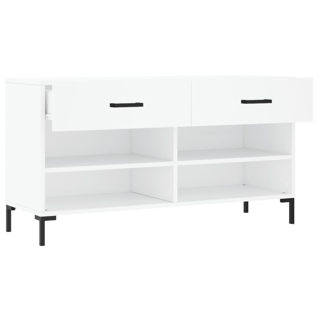 Klupa za cipele bijela 102 x 35 x 55 cm od konstruiranog drva