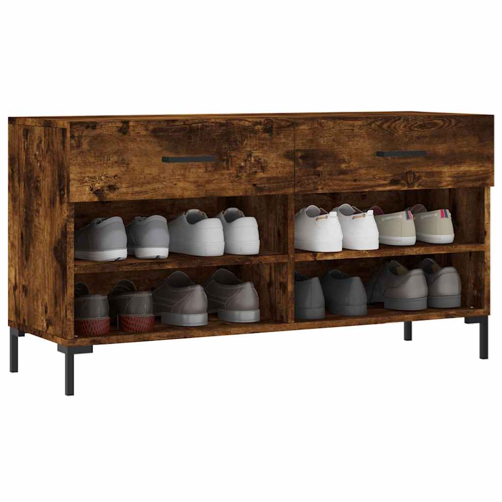Klupa za cipele boja hrasta 102 x 35 x 55 cm konstruirano drvo