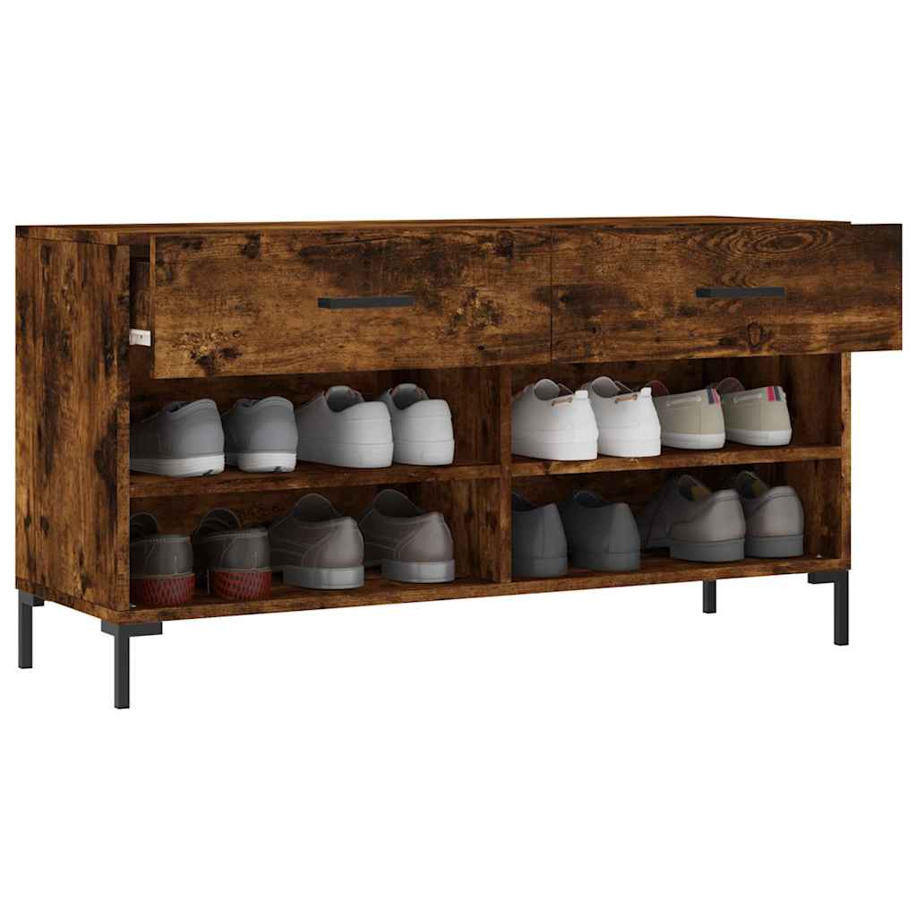 Klupa za cipele boja hrasta 102 x 35 x 55 cm konstruirano drvo