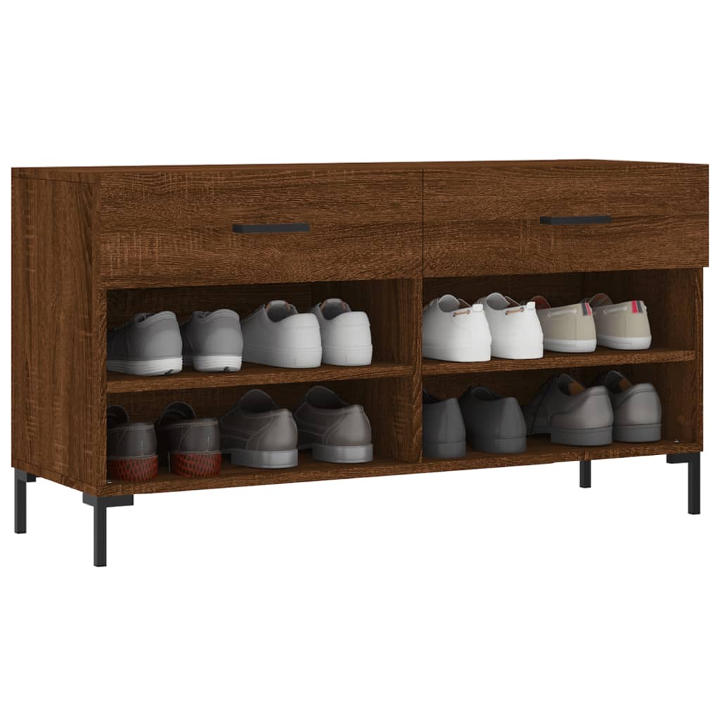 Klupa za cipele smeđa boja hrasta 102x35x55cm konstruirano drvo