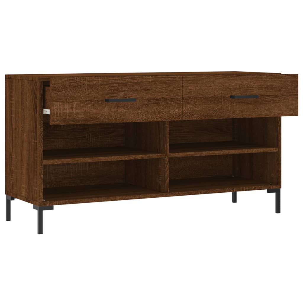 Klupa za cipele smeđa boja hrasta 102x35x55cm konstruirano drvo