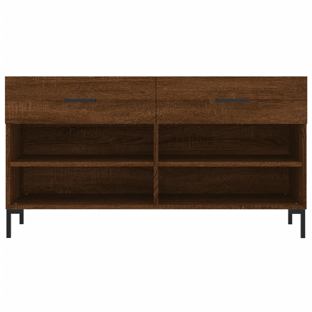 Klupa za cipele smeđa boja hrasta 102x35x55cm konstruirano drvo