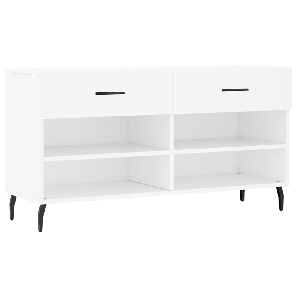 Klupa za cipele bijela 102 x 35 x 55 cm od konstruiranog drva