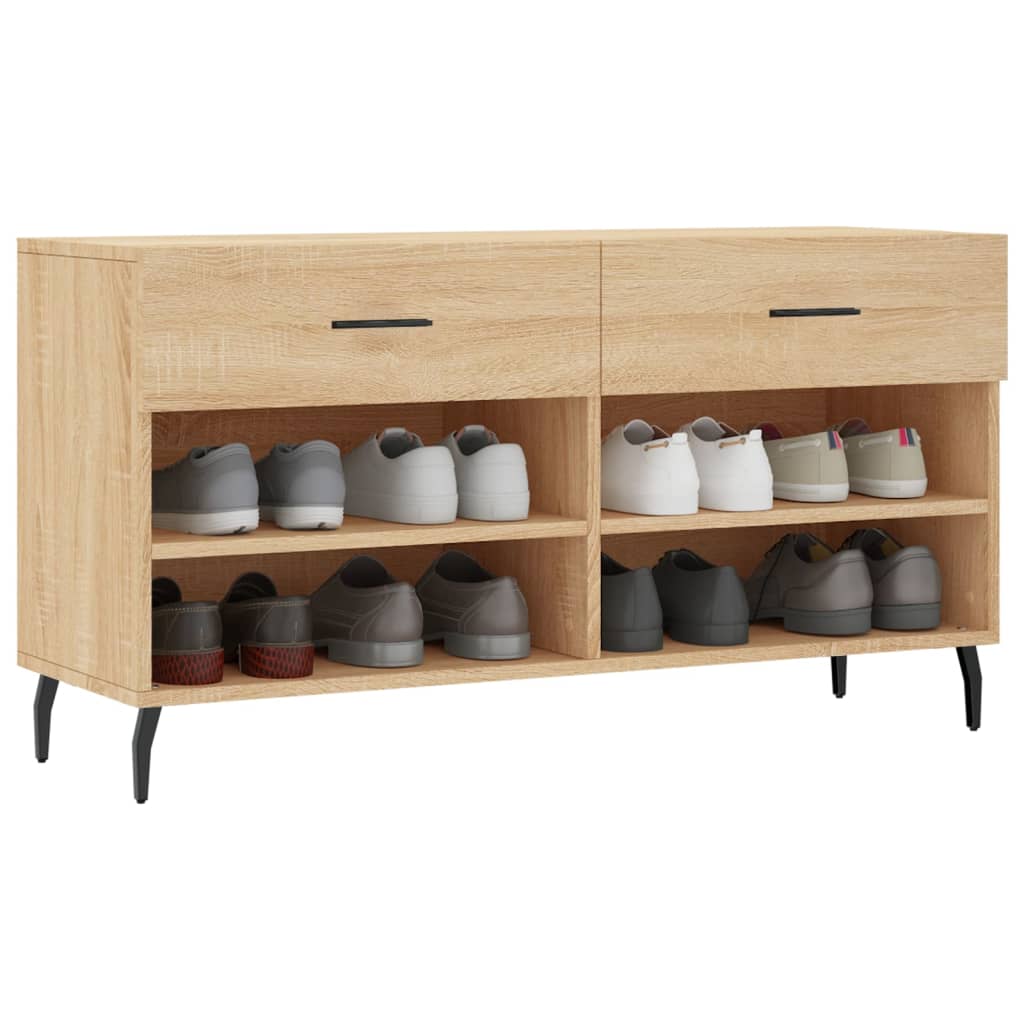 Klupa za cipele boja hrasta 102 x 35 x 55 cm konstruirano drvo