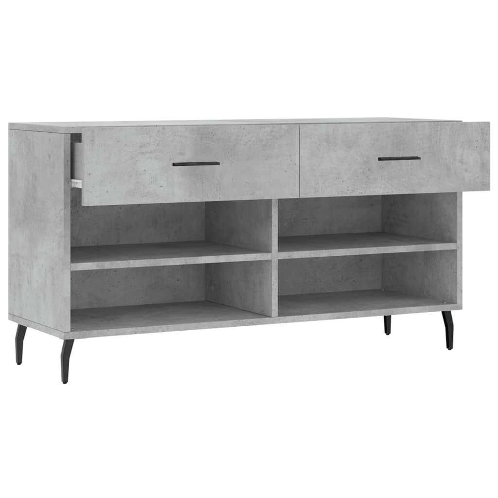 Klupa za cipele siva boja betona 102x35x55 cm konstruirano drvo