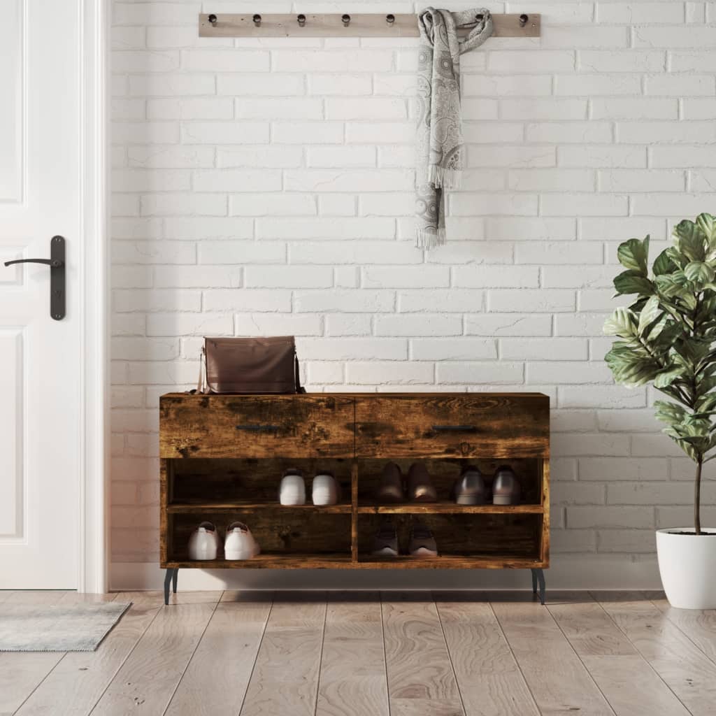 Klupa za cipele boja hrasta 102 x 35 x 55 cm konstruirano drvo