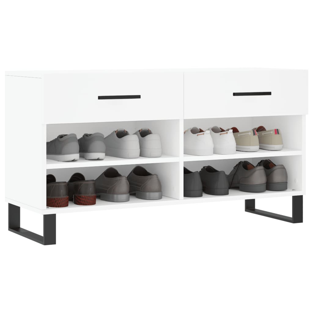 Klupa za cipele bijela 102 x 35 x 55 cm od konstruiranog drva